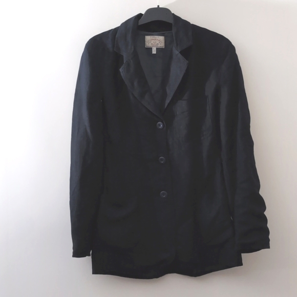 Vintage Armani jeans linen blend blazer jacket made in Italy size 6 - Picture 1 of 9